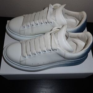 Alexander McQueen White Sneakers with Blue Gradient